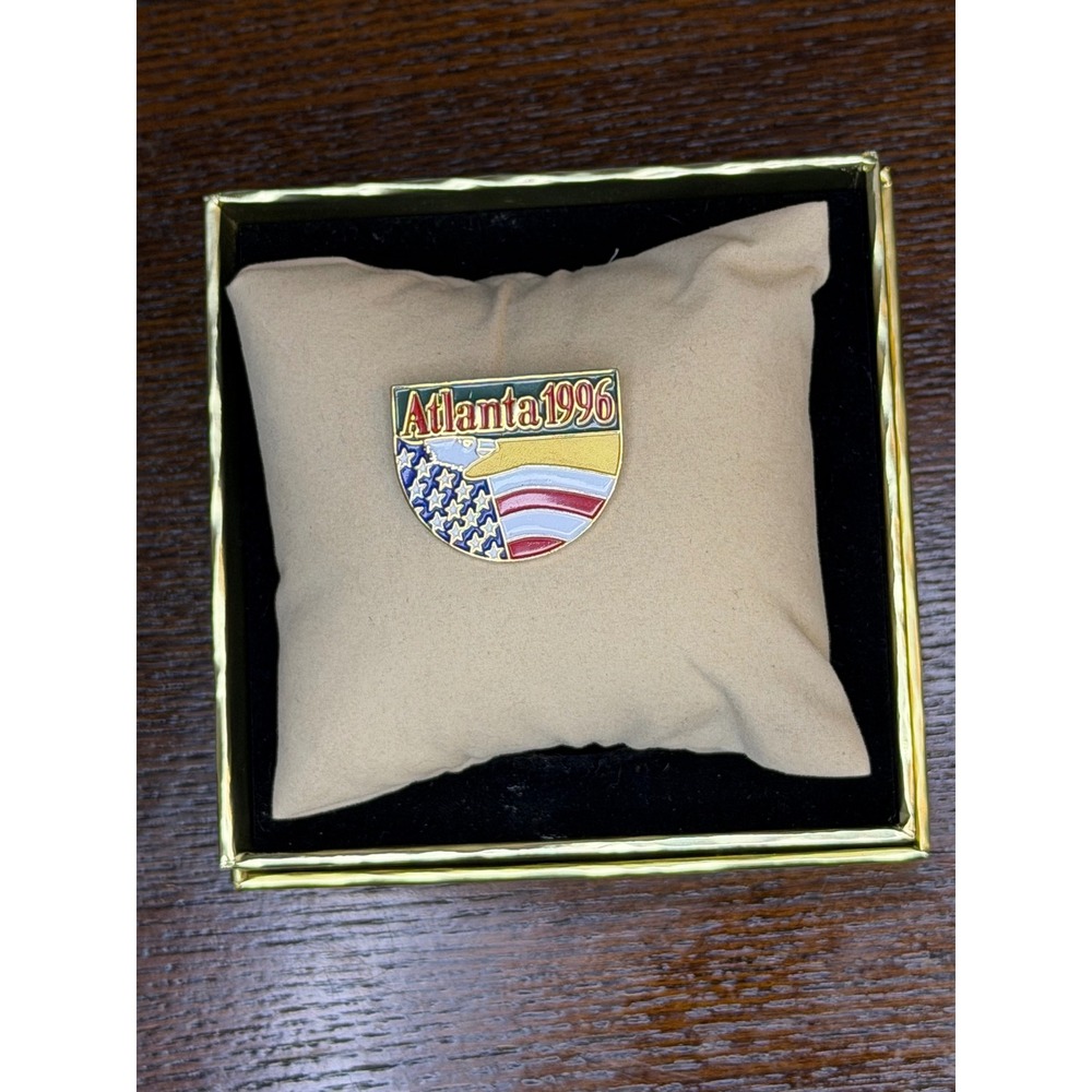 Vintage American Eagle Atlanta 1996 Olympic Games Shield Enamel Lapel Pin